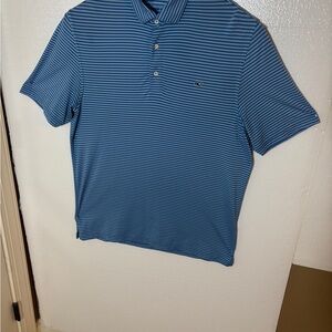 Vineyard Vines Striped Performance Polo - Blue Size Large